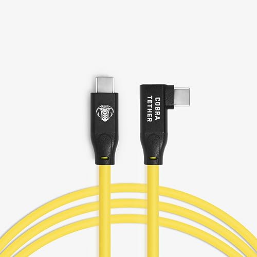 CobraTether USB-C auf USB-C Kabel 90°, 5m, Gelb von Cobra Tether