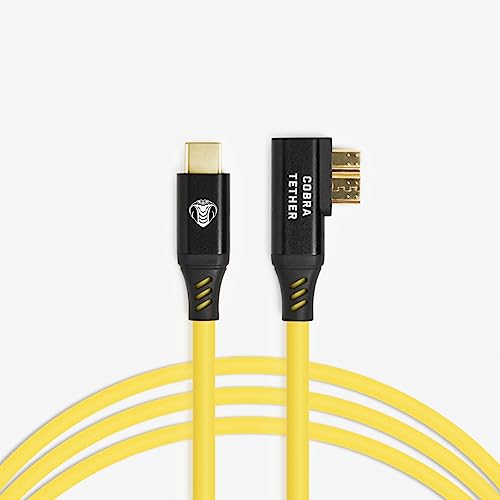 CobraTether Kabel USB-C auf Micro-B 90°, 10 m, Gelb von CobraTether