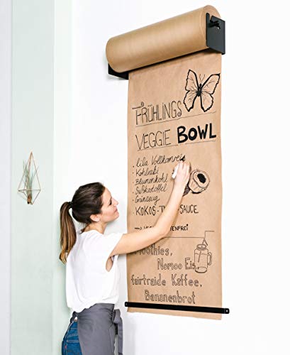 CozyHome Studio Roller – Stylische Wand Papier-Halterung für Büro, Café oder Zuhause – Innovative Alternative zu Whiteboard, Flipchart, Memoboard oder Kreidetafel (Studio-Roller + Papier) von Cobus