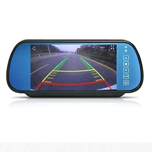 Cocar 7 Zoll Auto PKW Rückspiegel Display Monitor LCD TFT Einparkhilfe Bildschirm 800x480 für Rückfahrsystem Rückfahrkamera Frontkamera DVD Media Player 2 RCA Cinch Kanal von Cocar