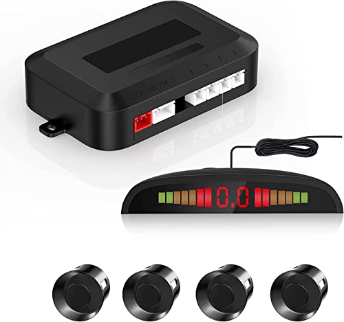 CoCar Auto Rückfahrwarner Einparkhilfe 4 Sensoren Einparkassistent Einparksystem PDC + LED Anzeigen + Akustische Warnung - Schwarz von Cocar