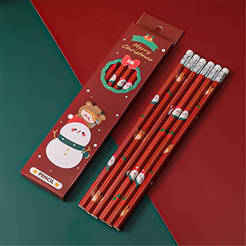 Weihnachts Bleistifte Boxed, Niedlichen Holz Bleistifte mit Cartoon Muster, Schreibwaren Schreibwerkzeug Weihnachtsgeschenk für Kinder (D) von Cockjun