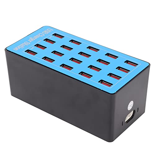 20 Port USB -Ladegerät Multi -Port -USB -Hub Schnellladestation mit 50 -Grad -Kühllüfter für Smartphones -Tablets Weltweit (EU-Stecker) von Cocoarm