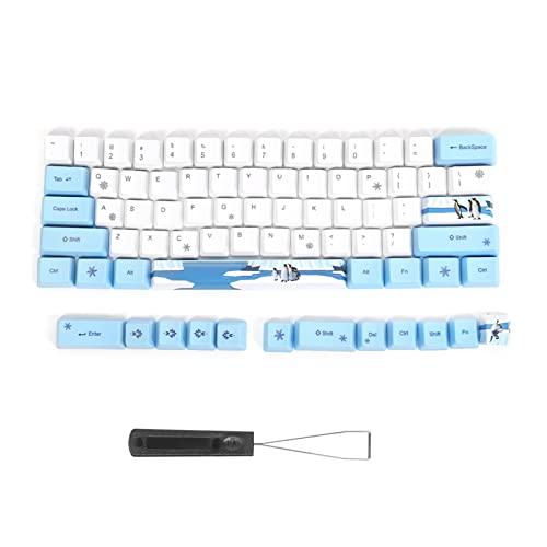 73pcs Schlüsselkaps Keyboard Caps Mechanische Taste PBT Sublimation Kirschblütenmuster mit Reichen Farben für Universelle Mechanische Tastatur (6064 Pinguin) von Cocoarm