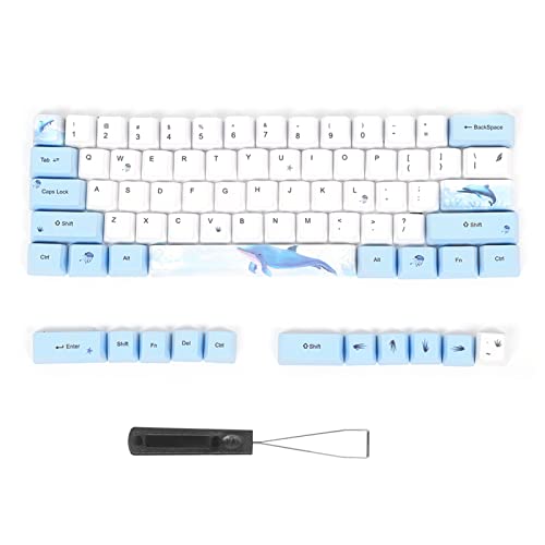73pcs Schlüsselkaps Keyboard Caps Mechanische Taste PBT Sublimation Kirschblütenmuster mit Reichen Farben für Universelle Mechanische Tastatur (6064 Qiongyu) von Cocoarm