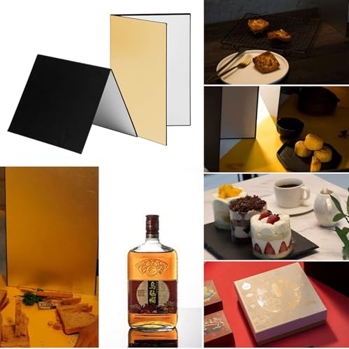 A4 Größe Tragbares Fotografie -Reflektor -Board, Leichte Faltbare Reflexionsfotografie Board 3 in 1, Kompaktfotografie Reflektor für Stillleben Juwely Cosmetics Food (A3) von Cocoarm