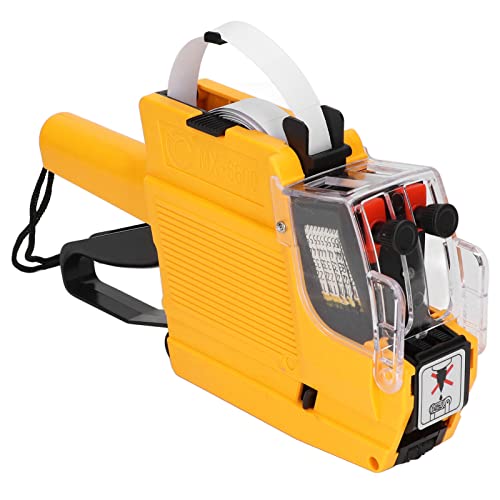 Cocoarm MX - 6600 2 Reihenpreis Schild Kit mit Tintenrad, Preisschild Waffe 10 Ziffern 2 Zeilen Labeller Markierungsanbindungs ​​Tool für Office Einzelhandelsgeschäfte (Yellow) von Cocoarm