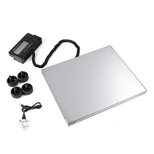 Cocoarm Paketwaage Plattformwaage mit Edelstahl Plattform Wasserdichtes Digitalwaage Großes LCD Display bis 300kg (Plattform: 30 x 38 x 4 cm) Batterie & Netzbetrieb möglich von Cocoarm