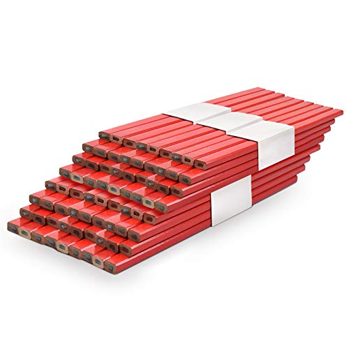 Cocoarm Zimmermannsbleistifte Bleistift Baustelle Zimmermann 72 Stücke 175mm Baustifte Baubleistift Set zum Markieren und Anzeichnen für Industrie und Handwerk von Cocoarm