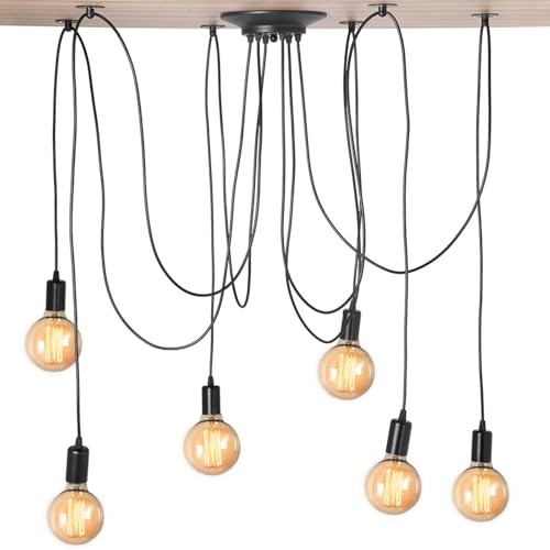 Industrieller Vintage-Stil-Pendelleuchtenhalter, Deckenlampen-Aufhänger, Einfache Struktur, Ideal für die Hausdekoration, Passend für E27-Glühbirne, Unterstützt 100 W, mit 2 M Industrieller Vintage-Stil-Pendelleuchtenhalter, Deckenlampen-Aufhänger, Einfache Struktur, Ideal für die Hausdekoration, Passend für E27-Glühbirne, Unterstützt 100 W, mit 2 M von Cocoarm