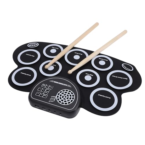 Rollen Sie Elektronische Drum Set Faltbare Tragbare Drum Kit 9 Pads mit 2 Lautsprechern 7 Töne 10 Rhythmen für Erwachsene Anfänger Fachkräfte Rollen Sie Elektronische Drum Set Faltbare Tragbare Drum Kit 9 Pads mit 2 Lautsprechern 7 Töne 10 Rhythmen für Erwachsene Anfänger Fachkräfte von Cocoarm