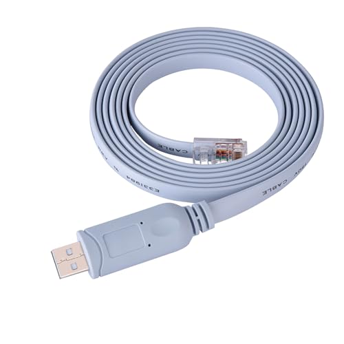 USB2.0 Männlich an RJ45 Cat5 Console Flat Cable, 6ft Easy Connection, Hochgeschwindigkeitsdatenübertragung für, Juniper, Router, Treiber für Win10, Mac, von Cocoarm
