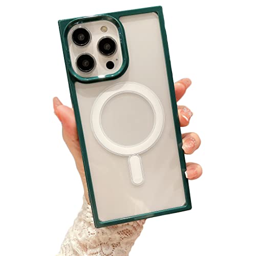 Cocomii Quadratische Schutzhülle kompatibel mit iPhone 11 – kompatibel mit MagSafe, schlank, glänzend, kristallklar, farbiger Rahmen, einfach zu halten, kratzfest, stoßfest (Kleegrün) von Cocomii