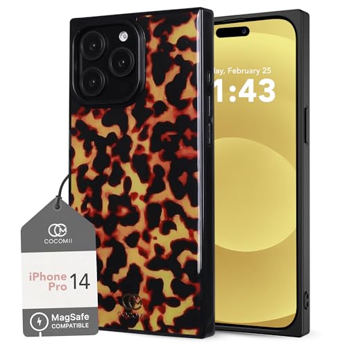 Cocomii - Rechteckige Hülle kompatibel mit iPhone 14 Pro - Kompatibel mit MagSafe Schildpattmuster Tierdruck Glänzend Magnetische Handyhülle für iPhone 14 Pro 6.1 Zoll Schwarz/Bernstein Cocomii - Rechteckige Hülle kompatibel mit iPhone 14 Pro - Kompatibel mit MagSafe Schildpattmuster Tierdruck Glänzend Magnetische Handyhülle für iPhone 14 Pro 6.1 Zoll Schwarz/Bernstein von Cocomii