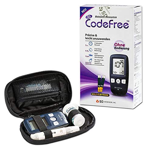 SD CodeFree Blutzuckermessgerät Set mit Teststreifen, Diabetes-Set mg/dL, Vorteilspack inkl. Blutzuckerteststreifen und Blutlanzetten SD CodeFree Blutzuckermessgerät Set mit Teststreifen, Diabetes-Set mg/dL, Vorteilspack inkl. Blutzuckerteststreifen und Blutlanzetten von CodeFree