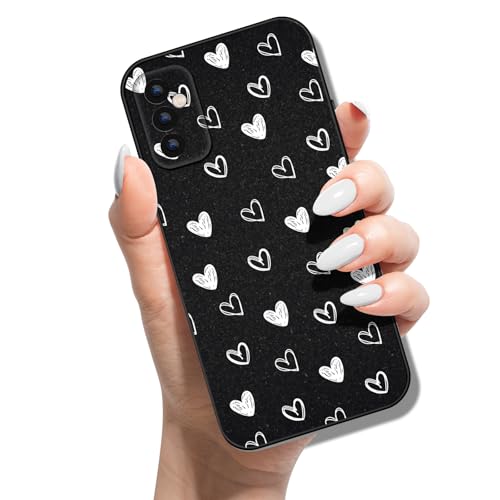 Handyhülle für Samsung Galaxy A54 5G Hülle Silikon Muster Motiv für Mädchen Jungen Cover Weich TPU Etui Tasche Cover Bumper Schutzhülle Case - Schwarz Weiß Liebe von Coeyes