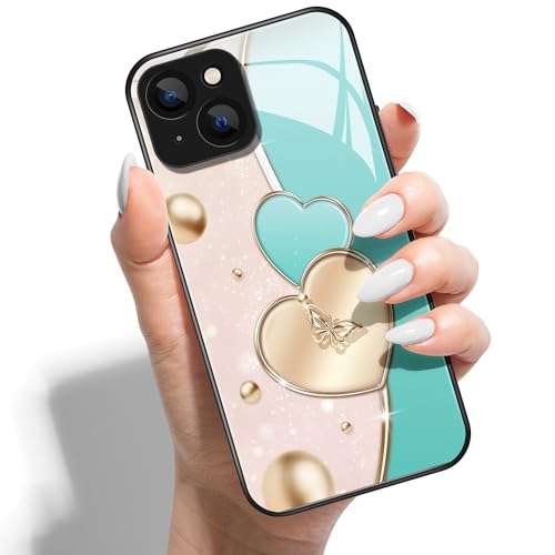 Handyhülle für iPhone 14 Pro Max 6.7 HD Glas PC Hardcase Drucken Rückseite mit Silikon Hülle Schutzhülle Case Cover Muster Design für Mädchen Jungen - Doppelte Liebes Herzen Handyhülle für iPhone 14 Pro Max 6.7 HD Glas PC Hardcase Drucken Rückseite mit Silikon Hülle Schutzhülle Case Cover Muster Design für Mädchen Jungen - Doppelte Liebes Herzen von Coeyes