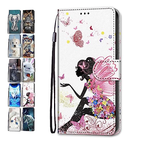 Hülle für Motorola Moto G31 / G41 Leder Tasche Flip Case Mädchen Jungs Muster Design Etui Schutzhülle Cover Handyhülle - Weibliche Elfen von Coeyes