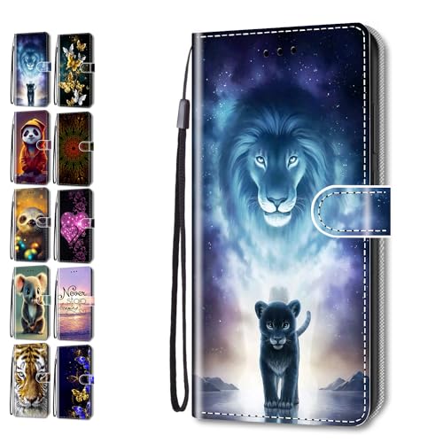 Hülle für Samsung Galaxy A20e Muster Pattern 3D Print Design Leder Tasche Flip Case Mädchen Jungs Cover Handyhülle - Löwe Hülle für Samsung Galaxy A20e Muster Pattern 3D Print Design Leder Tasche Flip Case Mädchen Jungs Cover Handyhülle - Löwe von Coeyes