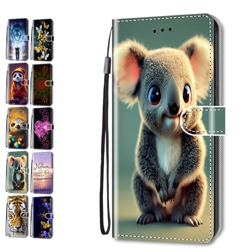 Hülle für Samsung Galaxy S6 Edge Muster Pattern 3D Print Design Leder Tasche Flip Case Mädchen Jungs Cover Handyhülle - Koala von Coeyes