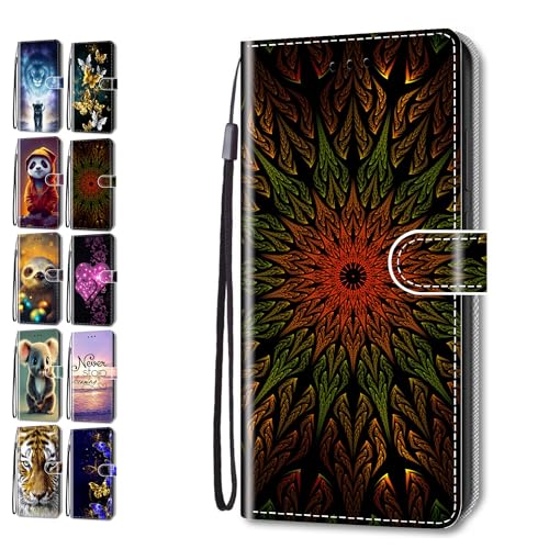 Hülle für Samsung Galaxy S7 Muster Pattern 3D Print Design Leder Tasche Flip Case Mädchen Jungs Cover Handyhülle - Blume von Coeyes