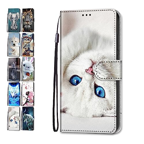 Hülle für iPhone 15 Pro Max 6.7 Leder Tasche Flip Case Mädchen Jungs Muster Design Etui Schutzhülle Cover Handyhülle - Weißes Kätzchen Hülle für iPhone 15 Pro Max 6.7 Leder Tasche Flip Case Mädchen Jungs Muster Design Etui Schutzhülle Cover Handyhülle - Weißes Kätzchen von Coeyes