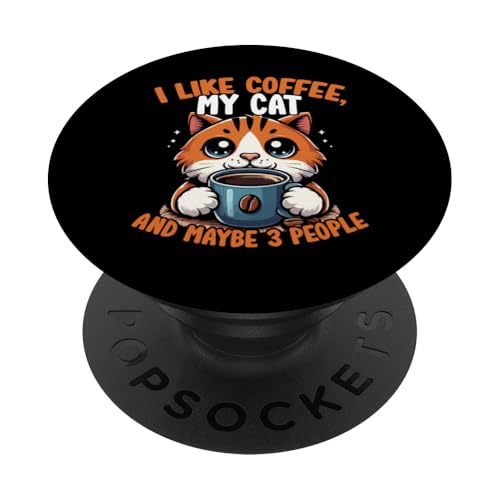 Design „Kaffeekatze für Katzenliebhaber“, niedlicher grafischer Kaffeeliebhaber PopSockets Klebender PopGrip Design „Kaffeekatze für Katzenliebhaber“, niedlicher grafischer Kaffeeliebhaber PopSockets Klebender PopGrip von Coffee Cat Designs for Men Women