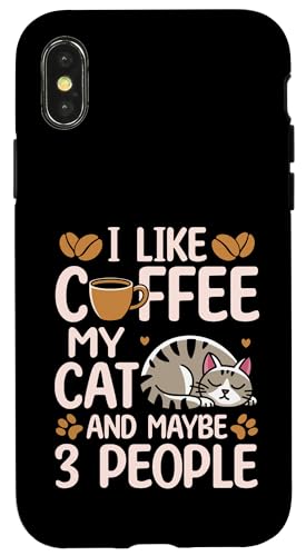 Kaffeekatze, lustig, niedliches Design für Kaffeekatzenliebhaber Hülle für iPhone X/XS Kaffeekatze, lustig, niedliches Design für Kaffeekatzenliebhaber Hülle für iPhone X/XS von Coffee Cat Designs for Men Women