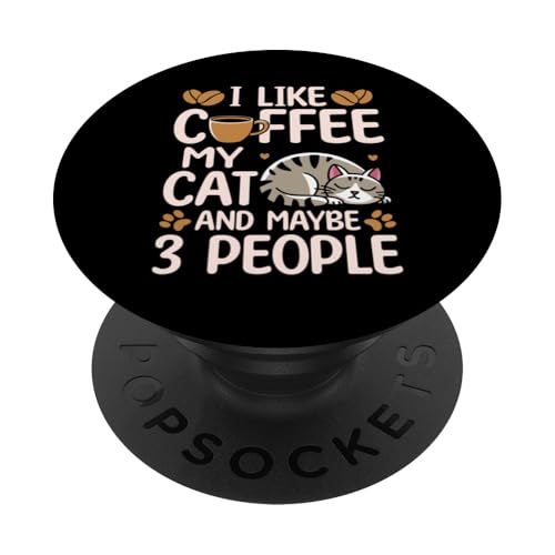 Kaffeekatze, lustig, niedliches Design für Kaffeekatzenliebhaber PopSockets Klebender PopGrip Kaffeekatze, lustig, niedliches Design für Kaffeekatzenliebhaber PopSockets Klebender PopGrip von Coffee Cat Designs for Men Women
