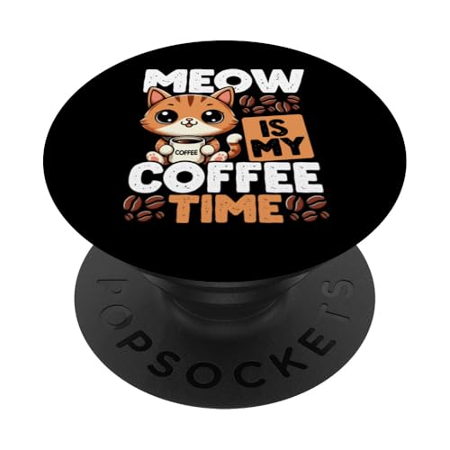 Kaffeekatze für Katzenliebhaber, lustiges Grafikdesign, Kaffeeliebhaber PopSockets Klebender PopGrip Kaffeekatze für Katzenliebhaber, lustiges Grafikdesign, Kaffeeliebhaber PopSockets Klebender PopGrip von Coffee Cat Designs for Men Women