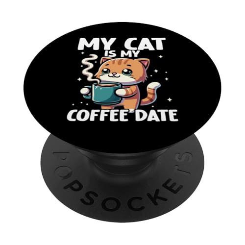 Lustige Design-Grafik für Katzenliebhaber, Kaffeeliebhaber PopSockets Klebender PopGrip Lustige Design-Grafik für Katzenliebhaber, Kaffeeliebhaber PopSockets Klebender PopGrip von Coffee Cat Designs for Men Women