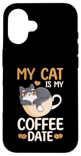 Süßes Design mit Kaffeekatze, lustig für Katzenliebhaber, Kaffee-Date Hülle für iPhone 16 Süßes Design mit Kaffeekatze, lustig für Katzenliebhaber, Kaffee-Date Hülle für iPhone 16 von Coffee Cat Designs for Men Women