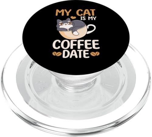 Süßes Design mit Kaffeekatze, lustig für Katzenliebhaber, Kaffee-Date PopSockets PopGrip für MagSafe Süßes Design mit Kaffeekatze, lustig für Katzenliebhaber, Kaffee-Date PopSockets PopGrip für MagSafe von Coffee Cat Designs for Men Women
