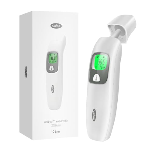 Cofoe Fieberthermometer für Babys Kinder Erwachsene Kontaktlos Infrarot Stirnthermometer Digitales Medizinisches Thermometer 3 in 1 mit sofort Ablesung von Cofoe