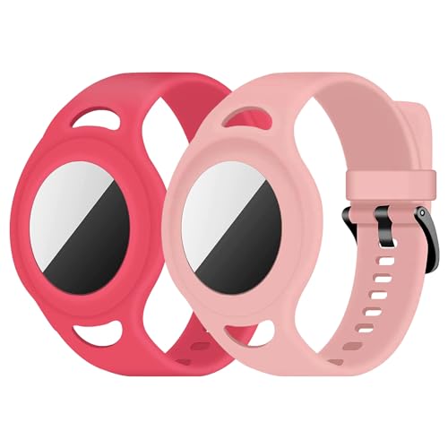 Coholl Silikon Airtag Anh?nger Silikonarmband, Passend für AirTag, Anti-verloren，Gelten Rucksack, Kind oder Erwachsener, GPS Tracker Armband, (2 Stück) von Coholl