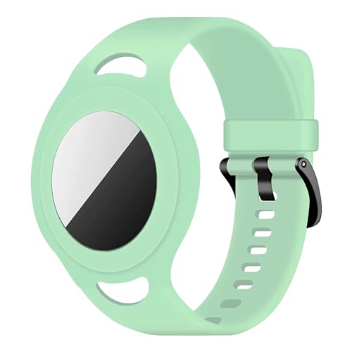 Coholl Silikon Airtag Armband Bracelet für Apple AirTag,Rucksäcke,für Kinder oder Erwachsene, Armband für GPS Tracker,Grün von Coholl