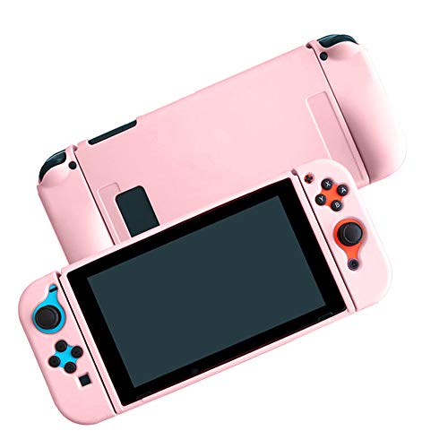 Coholl Silikon schutzhülle für Nintendo Switch, Griffabdeckung mit Stoßdämpfung und kratzfestem Design, trennbare Schutzhülle(Rosa) von Coholl