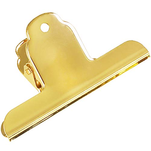 Gold Metal Bulldog Paper Clips, Coideal 3 Pack Edelstahl Large Binder Clips Clamp File Holder für Drawing Board, Malerei, Bilder, Fotos und Home Kitchen Office Supplies (5 7/10 Zoll) von Coideal