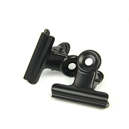 Coideal Schwarze kleine Bulldogge Clips, 30 Stück Metall Scharnier Clips Datei Papiergeld Binder Klemmen für Tags Taschen, Geschäfte, Büro und Küche zu Hause (schwarz, 22mm) von Coideal