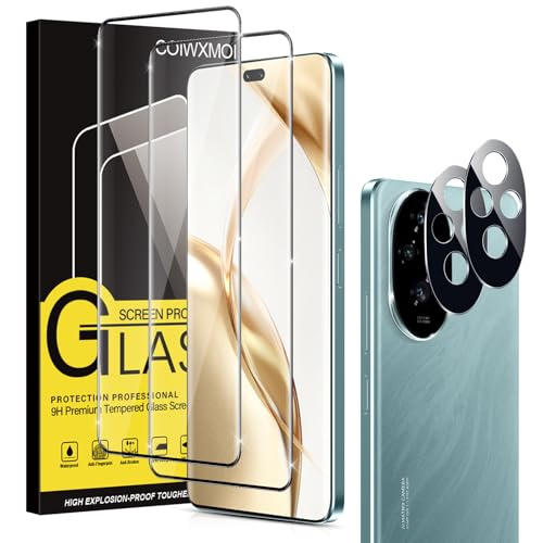 Coiwxmoi [2+2 Stück Panzer Schutz Glas für Honor 200 Pro 5G, 2 Kameraschutz, 2 9H Härte Schutzfolie, Anti-Kratzen Displayschutzfolie,Full Screen Kamera Schutzglas 6.78" von Coiwxmoi