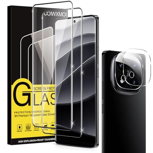 Coiwxmoi [2+2 Stück Panzer Schutz Glas für Xiaomi Redmi Note 14 Pro Plus/Note 14 Pro+, 2 Kameraschutz, 2 9H Härte Schutzfolie, Anti-Kratzen Displayschutzfolie,Full Screen Kamera Schutzglas 6,67" von Coiwxmoi