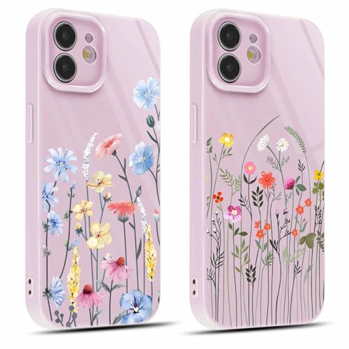 Coiwxmoi 2 Stück Handyhülle für iPhone 11 Hülle 6,1", Dünn Weich Silikon Schutzhülle mit Aesthetic Blumen Muster, Print Design für Frauen Mädchen Hülle, Stoßfest Kratzfest Case für iPhone11, Violetter Coiwxmoi 2 Stück Handyhülle für iPhone 11 Hülle 6,1", Dünn Weich Silikon Schutzhülle mit Aesthetic Blumen Muster, Print Design für Frauen Mädchen Hülle, Stoßfest Kratzfest Case für iPhone11, Violetter von Coiwxmoi