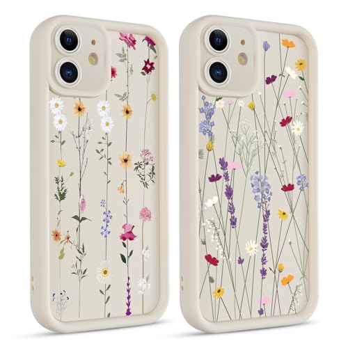 Coiwxmoi 2 Stück Handyhülle für iPhone 12 Mini Hülle, Aesthetic Blumen Blätter Muster Design Mädchen Frauen Schutzhülle, Silikon Cover Erhöhte Displayränder Case für iPhone 12 Mini 5,4", Flower Coiwxmoi 2 Stück Handyhülle für iPhone 12 Mini Hülle, Aesthetic Blumen Blätter Muster Design Mädchen Frauen Schutzhülle, Silikon Cover Erhöhte Displayränder Case für iPhone 12 Mini 5,4", Flower von Coiwxmoi