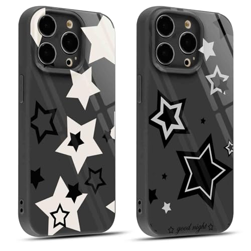 Coiwxmoi 2 Stück Handyhülle für iPhone 13 Pro Hülle 6,1", Silikon Schutzhülle mit Aesthetic Sterne Muster, Print Design für Frauen Mädchen Hülle, Stoßfest Y2K Schutzhülle für iPhone 13Pro, Star von Coiwxmoi