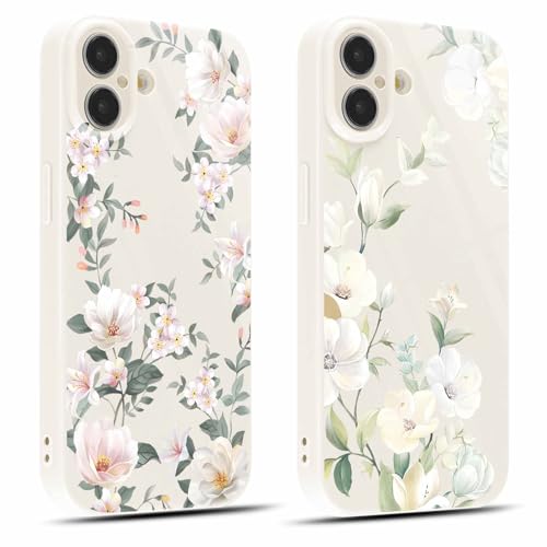 Coiwxmoi 2 Stück Handyhülle für iPhone 16 Hülle 6,1", Dünn Weich Silikon Schutzhülle mit Aesthetic Blumen Muster, Print Design für Frauen Mädchen Hülle, Stoßfest Kratzfest Case für iPhone16, Flower Coiwxmoi 2 Stück Handyhülle für iPhone 16 Hülle 6,1", Dünn Weich Silikon Schutzhülle mit Aesthetic Blumen Muster, Print Design für Frauen Mädchen Hülle, Stoßfest Kratzfest Case für iPhone16, Flower von Coiwxmoi