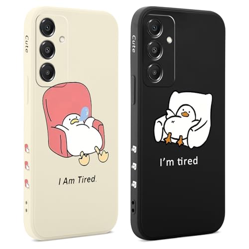 Coiwxmoi 2 Stück Hülle für Samsung Galaxy A16 4G/5G 6,7 Zoll, Aesthetic Muster Design Mädchen Frauen Handyhülle, Weich Silikon Slim Motiv Stoßfest Case Süßes Schutzhülle für Samsung A16, Ente von Coiwxmoi
