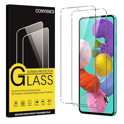 Coiwxmoi 2 Stück Panzer Schutz Glas für Samsung Galaxy A51 4G 6,5", HD Klar Glas Displayschutz, 9H Härte Schutzfolie, Anti-Kratzen Ultrabeständig Displayschutzfolie für Samsung A51 4G von Coiwxmoi