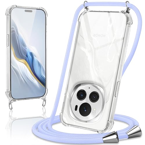 Coiwxmoi Handykette Handyhülle für Honor Magic 6 Pro 5G Hülle mit Band 6,8",Transparent Case mit Kette Abnehmbar zum Umhängen Kordel Schutzhülle,Weich Silikon TPU Stoßfest Cover,Lila Coiwxmoi Handykette Handyhülle für Honor Magic 6 Pro 5G Hülle mit Band 6,8",Transparent Case mit Kette Abnehmbar zum Umhängen Kordel Schutzhülle,Weich Silikon TPU Stoßfest Cover,Lila von Coiwxmoi