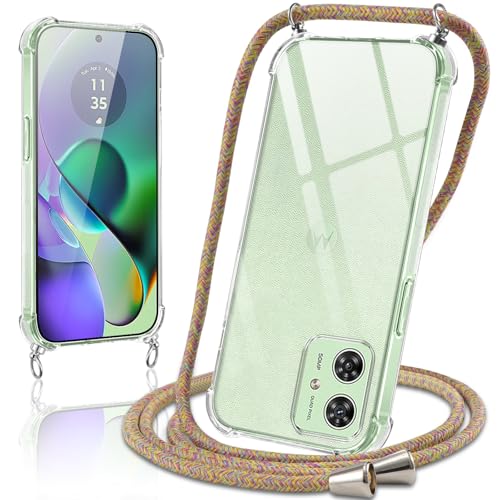 Coiwxmoi Handykette Handyhülle für Motorola Moto G54 5G Hülle mit Band 6,5",Transparent Case mit Kette Abnehmbar zum Umhängen Kordel Schutzhülle,Weich Silikon TPU Stoßfest Cover,Regenbogen Coiwxmoi Handykette Handyhülle für Motorola Moto G54 5G Hülle mit Band 6,5",Transparent Case mit Kette Abnehmbar zum Umhängen Kordel Schutzhülle,Weich Silikon TPU Stoßfest Cover,Regenbogen von Coiwxmoi
