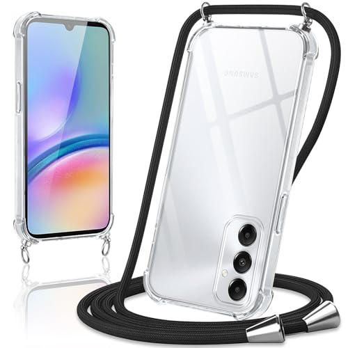 Coiwxmoi Handykette Handyhülle für Samsung Galaxy A05s Hülle mit Band 6.7",Transparent Case mit Kette Abnehmbar zum Umhängen Kordel Schutzhülle,Weich Silikon TPU Stoßfest Cover,Schwarz Coiwxmoi Handykette Handyhülle für Samsung Galaxy A05s Hülle mit Band 6.7",Transparent Case mit Kette Abnehmbar zum Umhängen Kordel Schutzhülle,Weich Silikon TPU Stoßfest Cover,Schwarz von Coiwxmoi